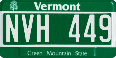 VT license plate NVH449
