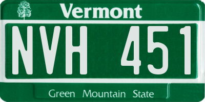 VT license plate NVH451
