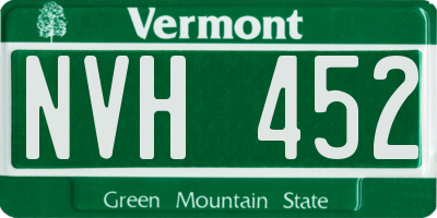 VT license plate NVH452