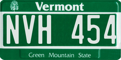 VT license plate NVH454