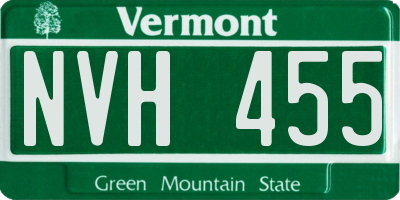 VT license plate NVH455