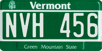 VT license plate NVH456