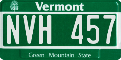 VT license plate NVH457