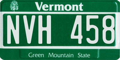 VT license plate NVH458