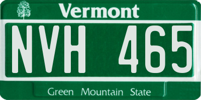 VT license plate NVH465