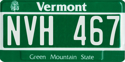 VT license plate NVH467