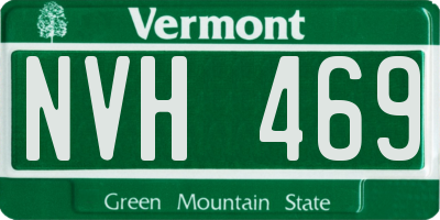 VT license plate NVH469