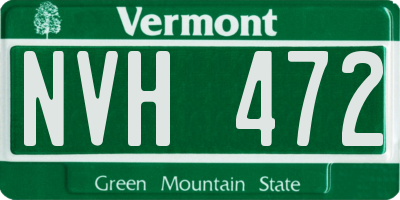 VT license plate NVH472