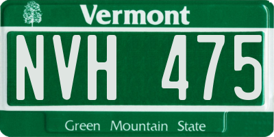 VT license plate NVH475