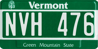 VT license plate NVH476