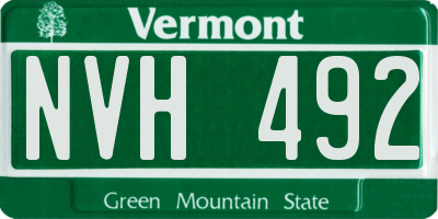 VT license plate NVH492