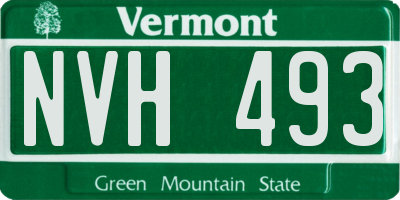 VT license plate NVH493