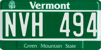 VT license plate NVH494