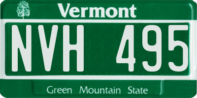 VT license plate NVH495