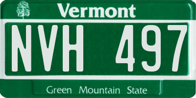 VT license plate NVH497