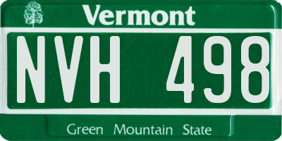 VT license plate NVH498