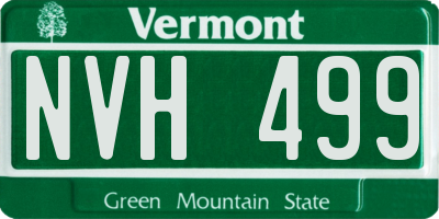 VT license plate NVH499