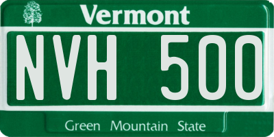 VT license plate NVH500