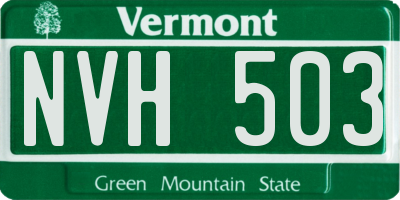 VT license plate NVH503