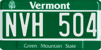VT license plate NVH504