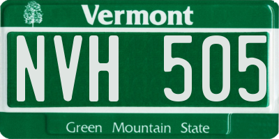 VT license plate NVH505