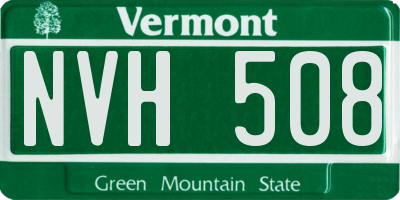 VT license plate NVH508