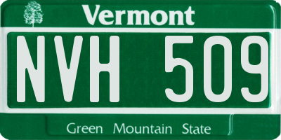 VT license plate NVH509