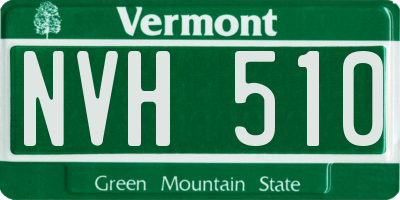 VT license plate NVH510