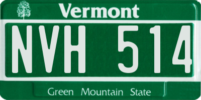 VT license plate NVH514