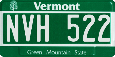 VT license plate NVH522