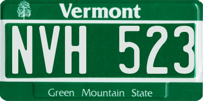 VT license plate NVH523