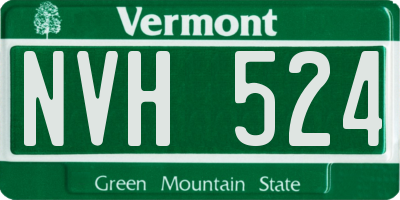 VT license plate NVH524