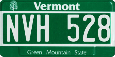 VT license plate NVH528