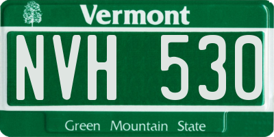 VT license plate NVH530