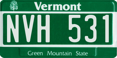 VT license plate NVH531