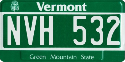 VT license plate NVH532