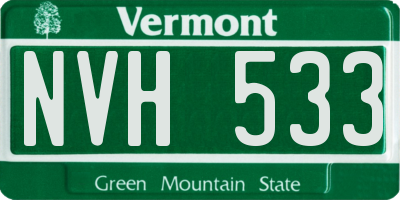 VT license plate NVH533