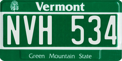 VT license plate NVH534