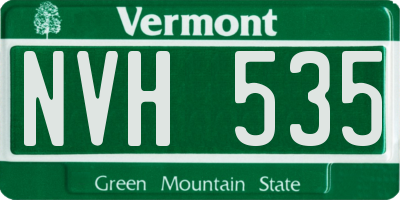 VT license plate NVH535