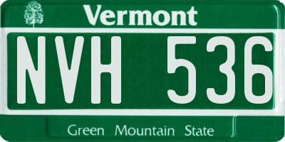 VT license plate NVH536