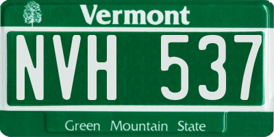 VT license plate NVH537