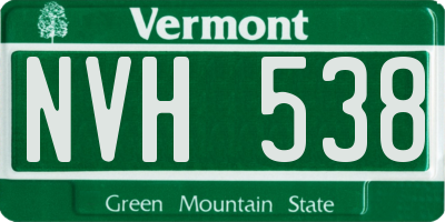 VT license plate NVH538