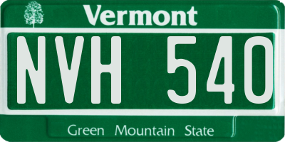VT license plate NVH540