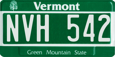 VT license plate NVH542