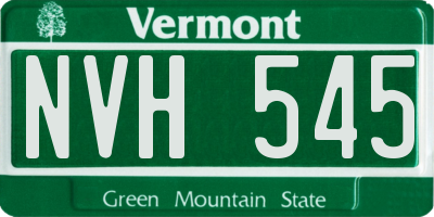 VT license plate NVH545