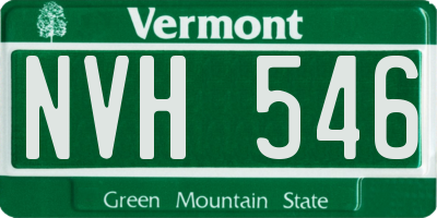 VT license plate NVH546