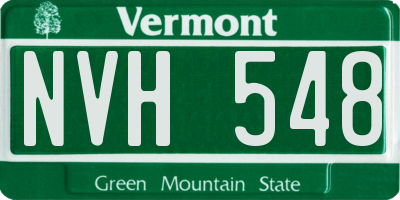 VT license plate NVH548