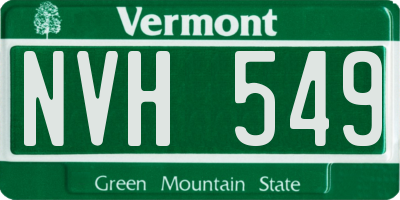 VT license plate NVH549