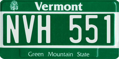 VT license plate NVH551