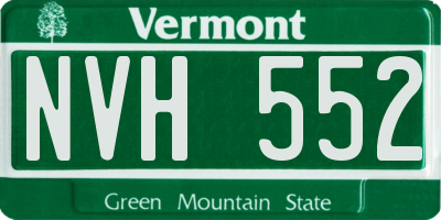 VT license plate NVH552